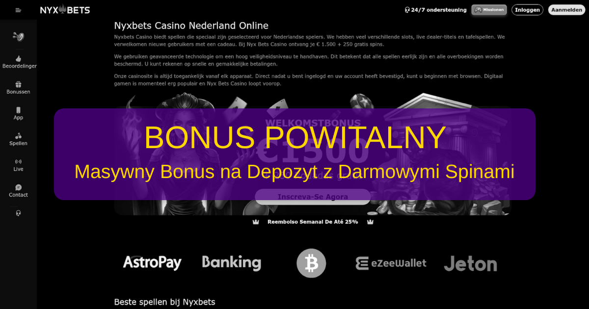 Nyxbets Casino welcome bonus