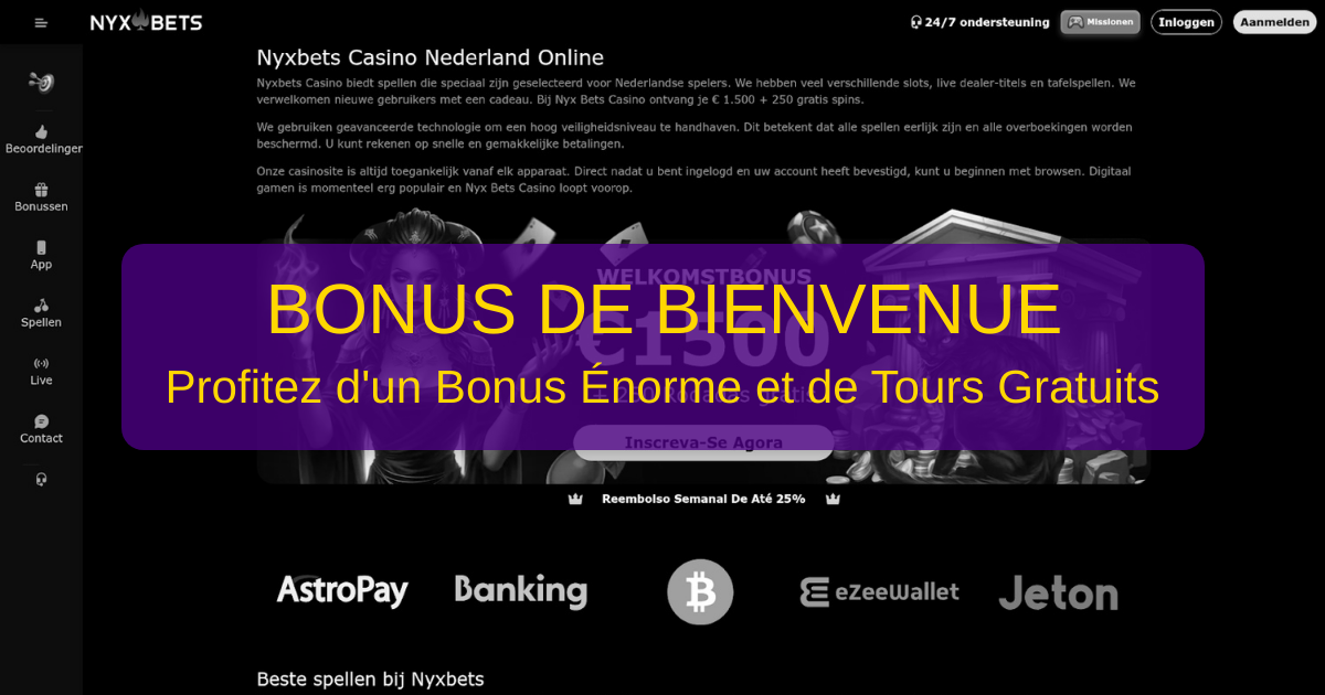 Nyxbets Casino welcome bonus