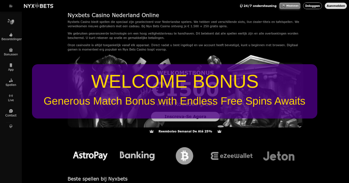 Nyxbets Casino welcome bonus