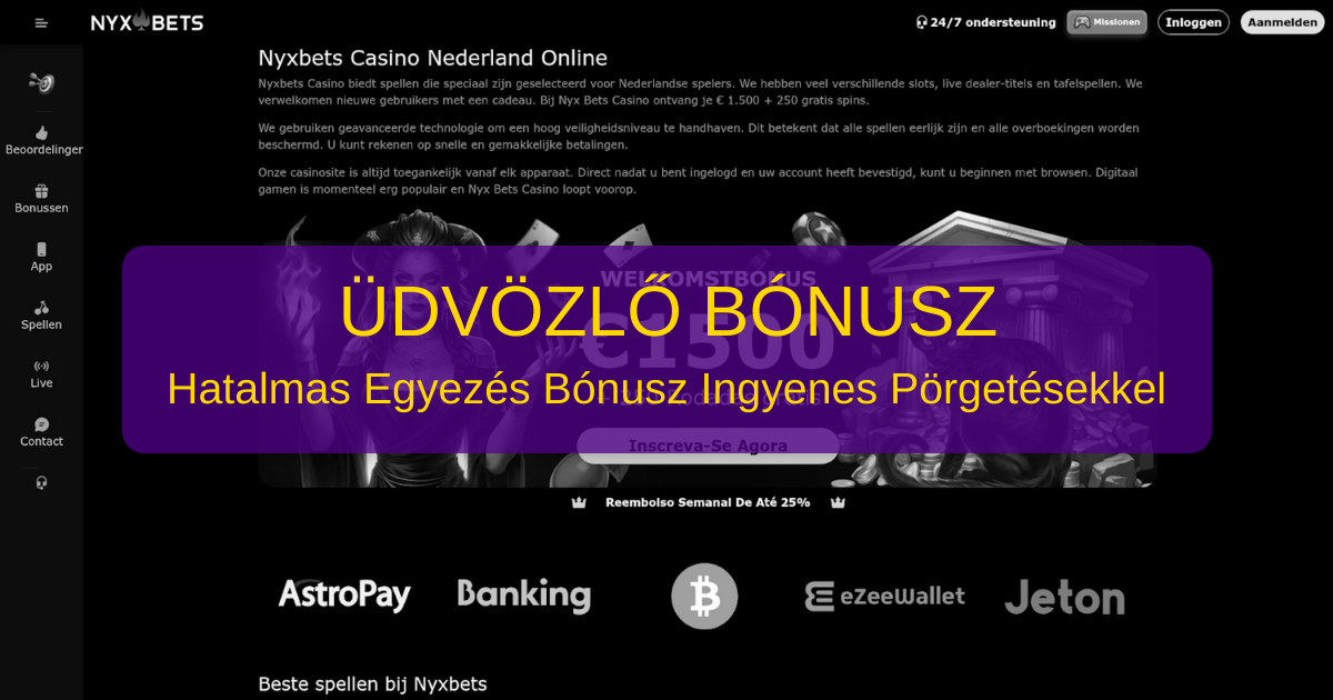 Nyxbets Casino welcome bonus